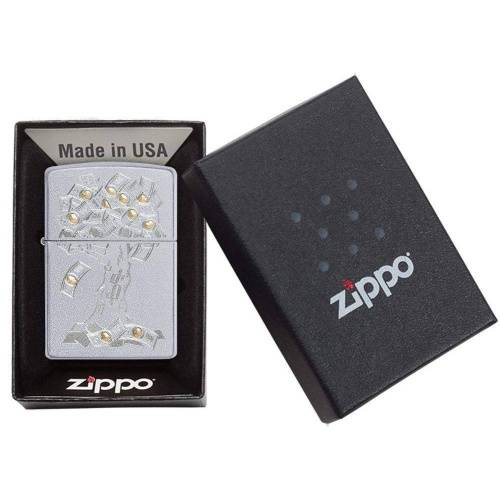 206 ZIPPO Зажигалка ZIPPO Money Tree Design с покрытием Satin Chrome фото 2