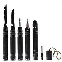 Тактический нож HX OUTDOORS Тактический набор для выживания GROM BLACK 12-в-1